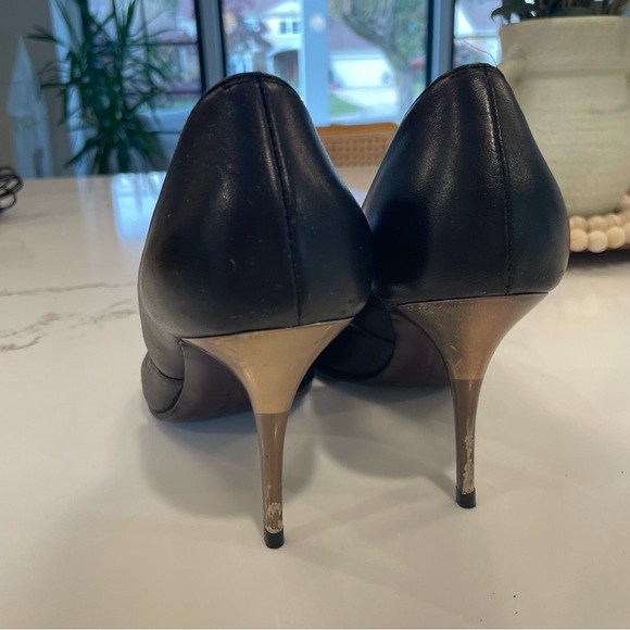 SALVATORE FERRAGAMO Black Peep Toe Heels! - Picture 6 of 10